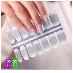 Silver Glitter Nail Wraps